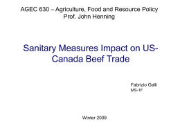 US-Canada Trade Impact of SPS Measures Aiming to Protect