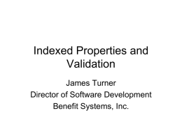 Indexed Properties and Validation