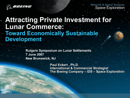Space Investment Summit Tuesday, April 17, 2007