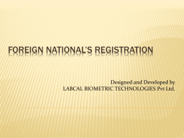 Foreign National’s Registration