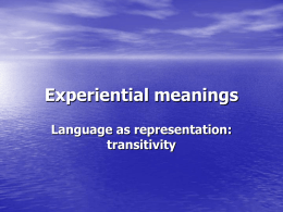 Experiential meanings