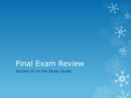 Final Exam Review - Brookwood High School