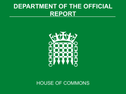 DEPARTMENT OF THE OFFICIAL REPORT