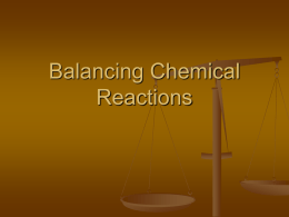 Balancing Chemical Reactions - Xavier High School