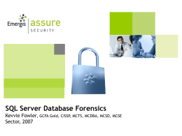 SQL Server Forensics