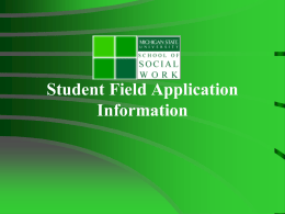 Field Education Information