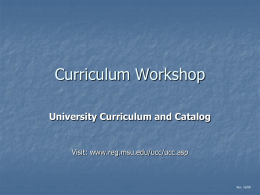 Curricular Workshop - Michigan State University
