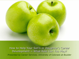 How to Help Your Son’s or Daughter’s Career Development