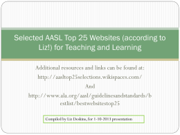 AASL Top 25 Websites (according to Liz!) for Teaching and