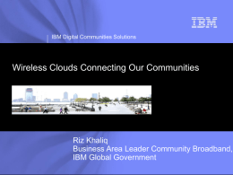 Wireless Clouds Connecting Our Communities