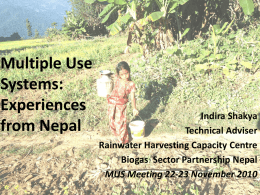 Multiple Use Systems: Experiences from Nepal