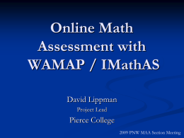 Online Math Assessment Using WAMAP