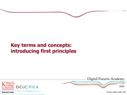 Key terms and concepts: introducing first principles