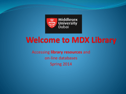 Library Online Resources - Middlesex University Dubai
