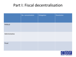 Part I: Fiscal decentralisation