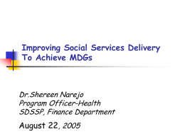 Improving Social Service Delivery To attain MDGs