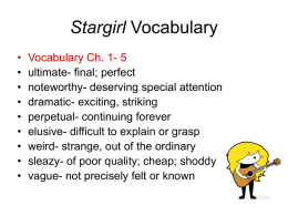 Stargirl Vocabulary