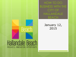 Purchasing Division - Hallandale Beach, Florida