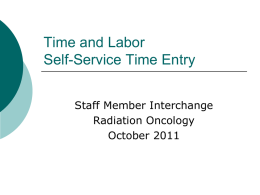 Time and Labor Self-Service Time Entry