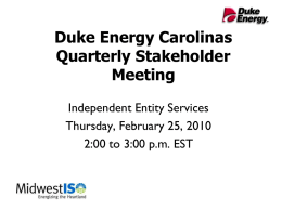 Duke Energy Carolinas Stakeholder Meeting