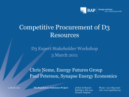 Competitive Procurement of D3 Resources