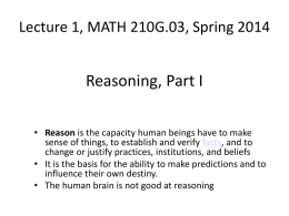 Mathematical Reasoning - New Mexico State University