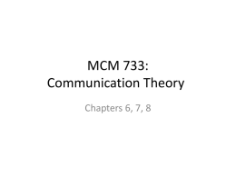 MCM 733: Communication Theory