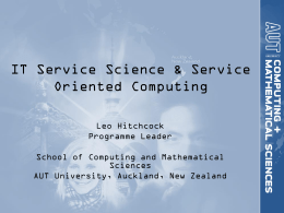 Experiences in Implementing Academic IT Service Science