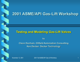 2000 ASME/API Gas-Lift Workshop