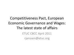 Competitiveness Pact, European Economic Governance and