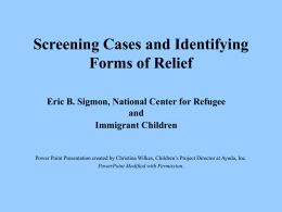 Screening Cases and Identifying Forms of Immigration Relief