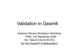 Geant4 Validations