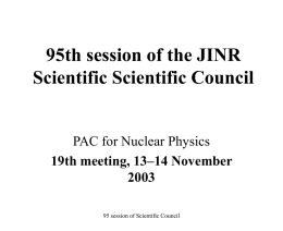 93rd session of the JINR Scientific Scientific Council