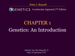 CHAPTER 1 Genetics An Introduction