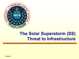 Solar Superstorm Threat to Infrastructure