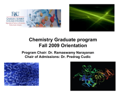Chemistry Ph.D. Program Fall 2008 - FAU