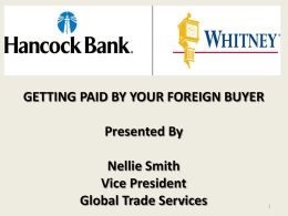 WHITNEY BANK International Trade Services