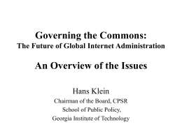 Governing the Commons: The Future of Global Internet