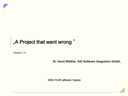 A Project that went wrong ”