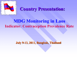 Country Report Lao PDR - unstats | Millennium Indicators