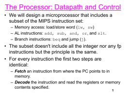 The Processor: Datapath and Control