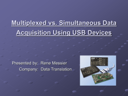 Multiplexed vs Simultaneous Data Acquisition Using USB