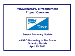 WSCA-NASPO eMarket Center Overview