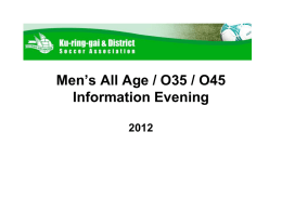 All Age / O35 Information Evening