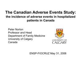 The Canadian Adverse Events Study: the incidence of