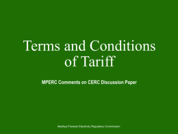 MPERC Comments on CERC Paper on Terms and Conditions of …