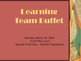 Learning Team Buffet - Michigan State University
