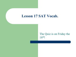 Lesson 17 SAT Vocab.