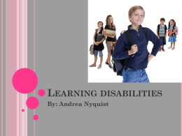 Learning disabilities - Michigan Crossroads Council