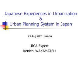 Urban Planning System in Japan